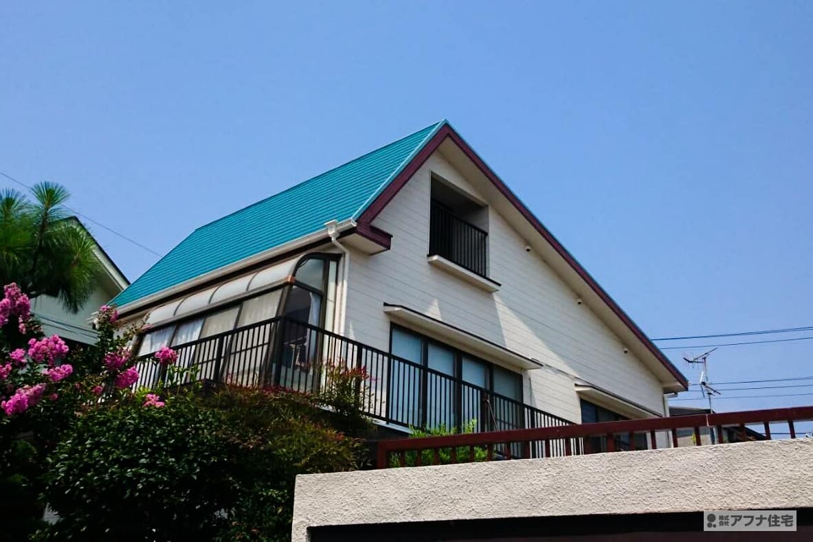 アフナ住宅｜屋根遮熱塗装施工事例写真
