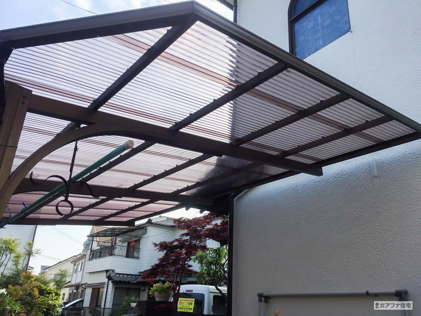 外壁塗装・波板新調工事施工事例|アフナ住宅
