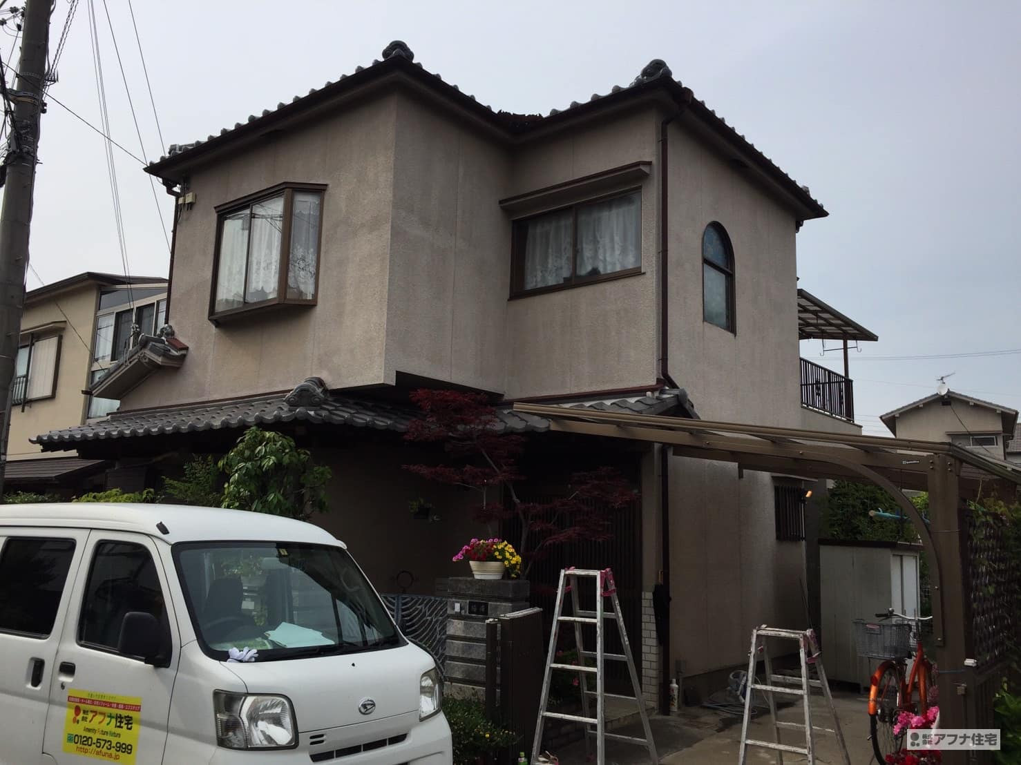 外壁塗装・波板新調工事施工事例|アフナ住宅